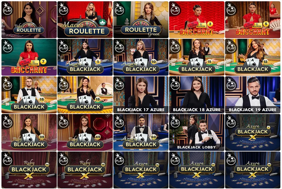 Live casino lobby with roulette, baccarat and blackjack tables at Bestbet